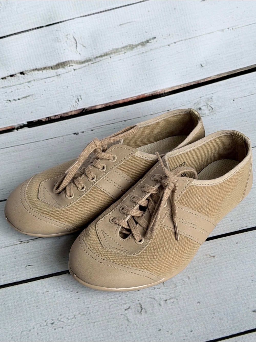 Asahi Japan Canvas Deck Shoes – Beige (Size JP 20.0)